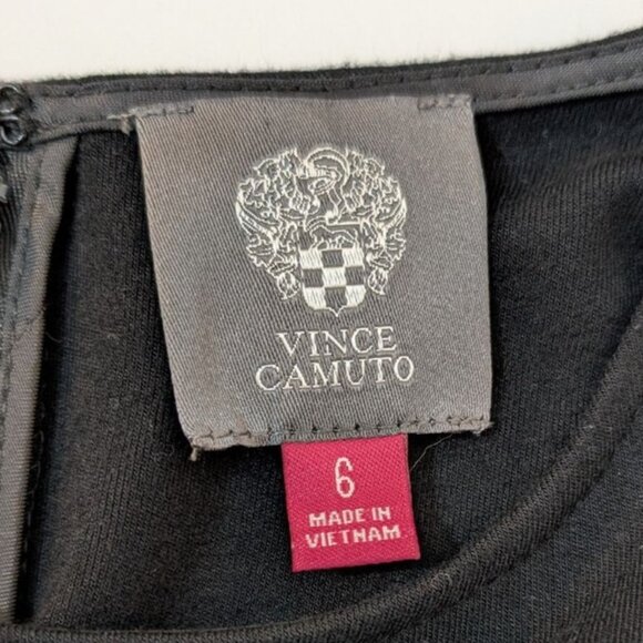 Vince Camuto Fit & Flare Dress Size 6 NWT Long-Sleeve LBD Little Black Dress - Picture 3 of 6